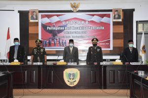 Upacara Virtual Hari Kesaktian Pancasila di Ruang Rapat Walikota Tidore Kepulaua