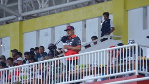 Walikota Tidore Kepulauan Capt H. Ali Ibrahim memberikan sambutan pada penutupan GOT ke XXVI Tahun 2023